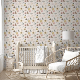 Papel pintado de color floral de época