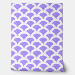 Papel pintado de concha azul y blanco