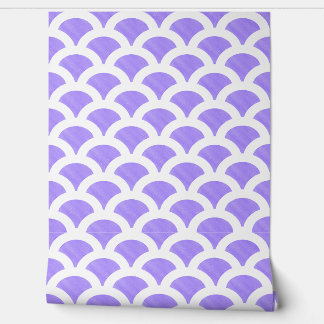 Papel pintado de concha azul y blanco
