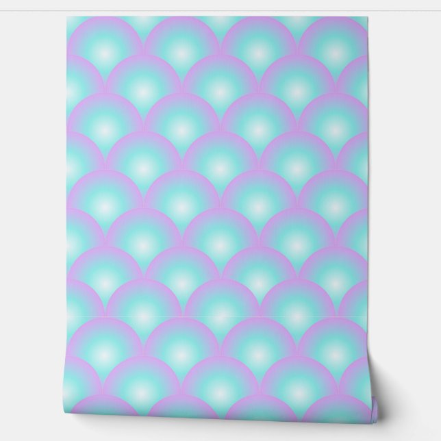 Papel pintado de concha de burbujas azul y rosa (Desenrollar)