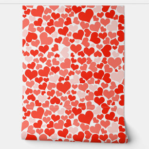 Papel pintado de corazones rojos