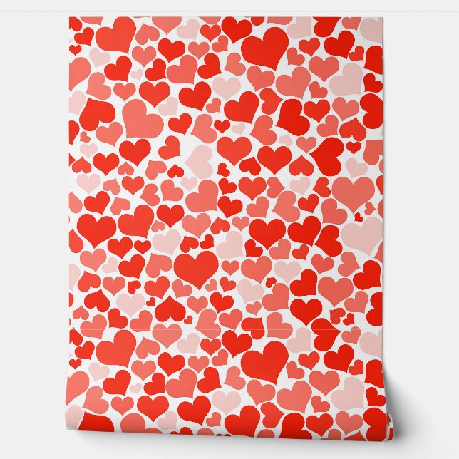 Papel pintado de corazones rojos (Desenrollar)