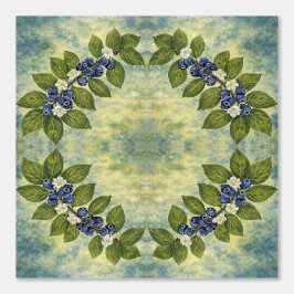 Papel pintado de corona de arándanos vintage azul