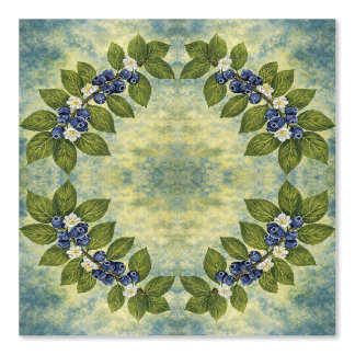 Papel pintado de corona de arándanos vintage azul