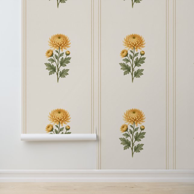 Papel pintado de crisantemo, flor del nacimiento d (Solicitud)