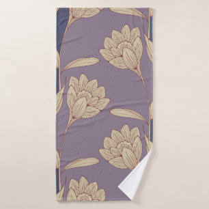 papel pintado de crocus floral retro en malva azul