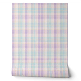 Papel pintado de cuadros escoceses de lavanda azul