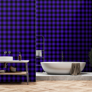 Papel pintado de cuadros negros y azules
