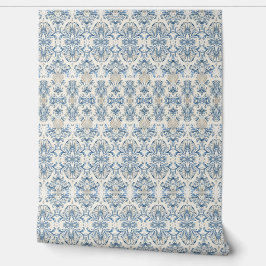 Papel pintado de Damasco Azul Costero - Decoración