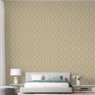 Papel pintado de damasco beige elegante