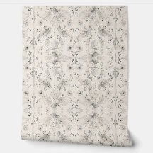 Papel pintado de damasco botánico suave - acuarela