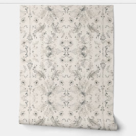 Papel pintado de damasco botánico suave - acuarela