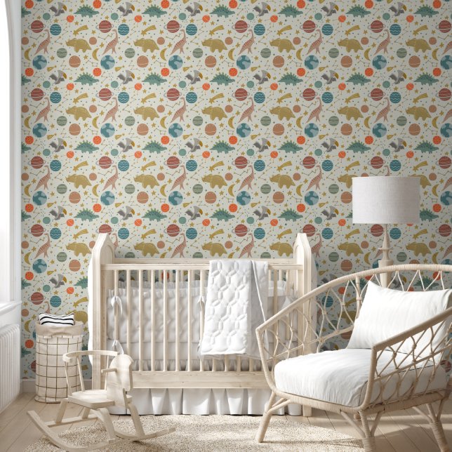Papel pintado de dinosaurios espaciales para habit (Niños)