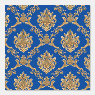 Papel pintado de diseñador Damask belga dorado sob