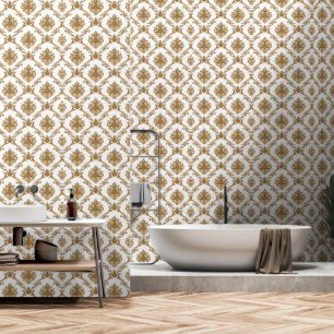 Papel pintado de diseñador Damask dorado belga sob
