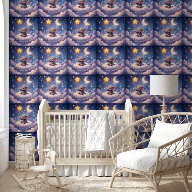Papel pintado de elefante para nursery (Niños)