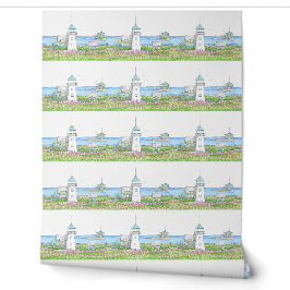 Papel pintado de faro blanco