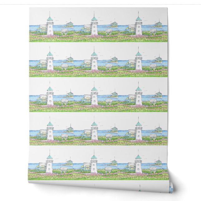 Papel pintado de faro blanco (Desenrollar)