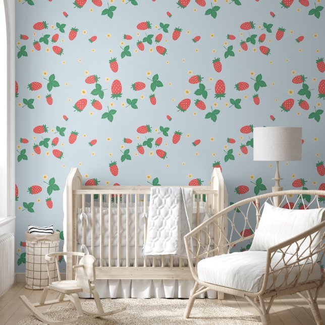 Papel pintado de flor de fresa en miniatura (Niños)