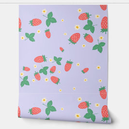 Papel pintado de flor de fresa en miniatura