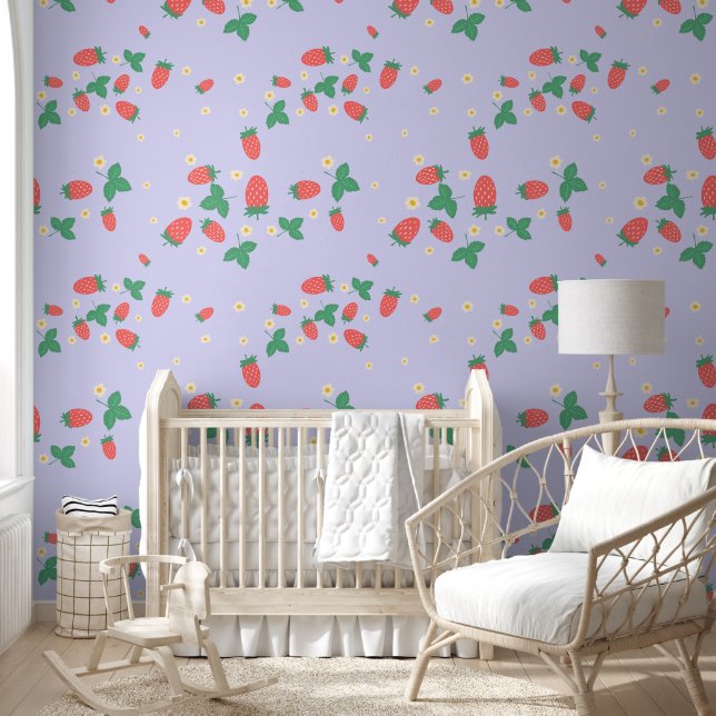 Papel pintado de flor de fresa en miniatura (Niños)
