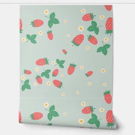 Papel pintado de flor de fresa miniatura