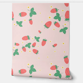 Papel pintado de florecillas de fresa miniatura