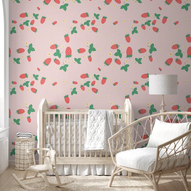 Papel pintado de florecillas de fresa miniatura (Niños)
