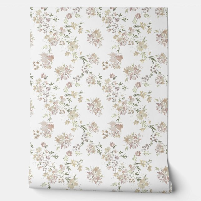 Papel pintado de flores pastel (Desenrollar)