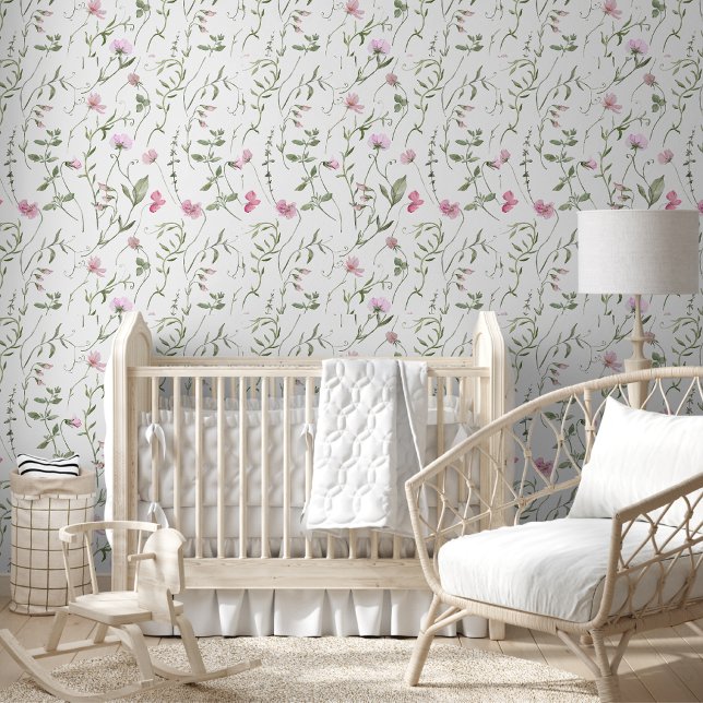 Papel pintado de flores silvestres acuarela rosa v (Subido por el creador)