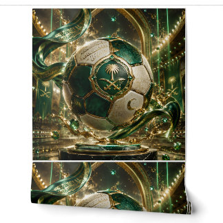 Papel pintado de fútbol saudita de lujo | Verde y