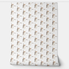 Papel pintado de gato atigrado con texto