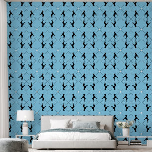 Papel pintado de Gran Danés azul negro blanco