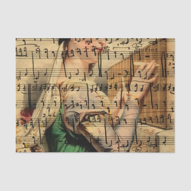 Papel pintado de la hoja de música del Victorian (Anverso)