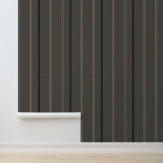 Papel pintado de lino de raya fina de carbón cálid