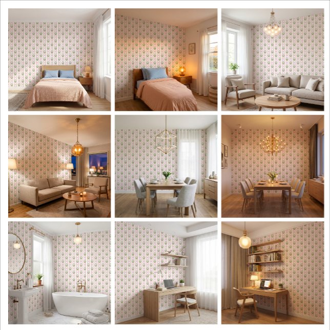 Papel pintado de lirio de valle BlushBell Haven (A joyful floral retreat where every stay feels fresh, light, and unforgettable.)