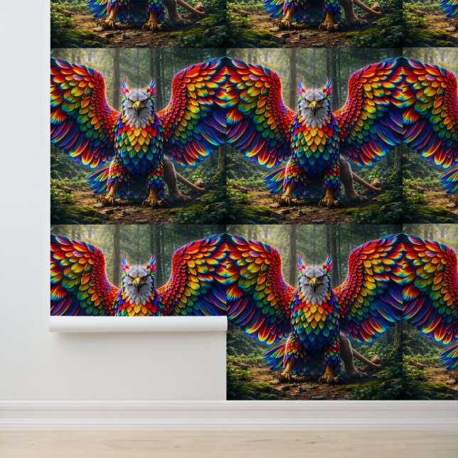 Papel pintado de lujo con grifo estilo arcoíris pa (Solicitud)