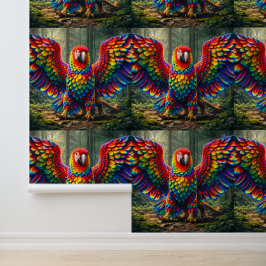 Papel pintado de lujo con loro de colores de arcoí