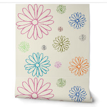 Papel Pintado de Margarita Dibujada a Mano Colorid