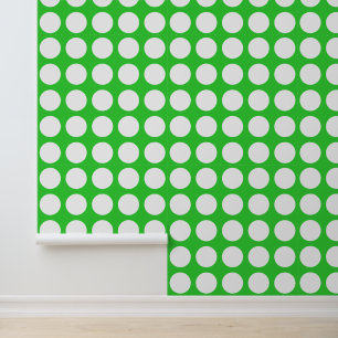 Papel Pintado De moda Verde y Blanco con Puntos