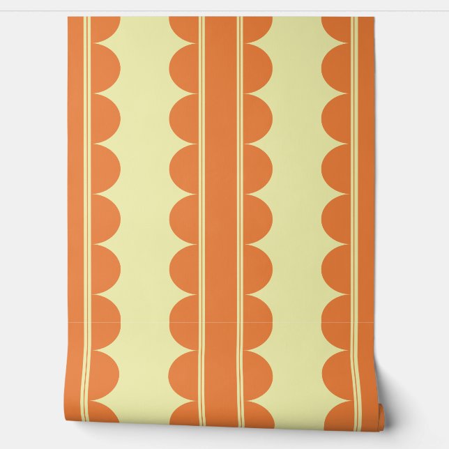 Papel pintado de naranja quemada con festón (Desenrollar)
