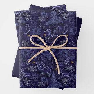 Papel pintado de Navidad de copo de nieve azul acu