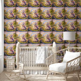 Papel pintado de nursery de osito unicornio de luj