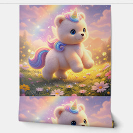 Papel pintado de nursery de oso de peluche de lujo