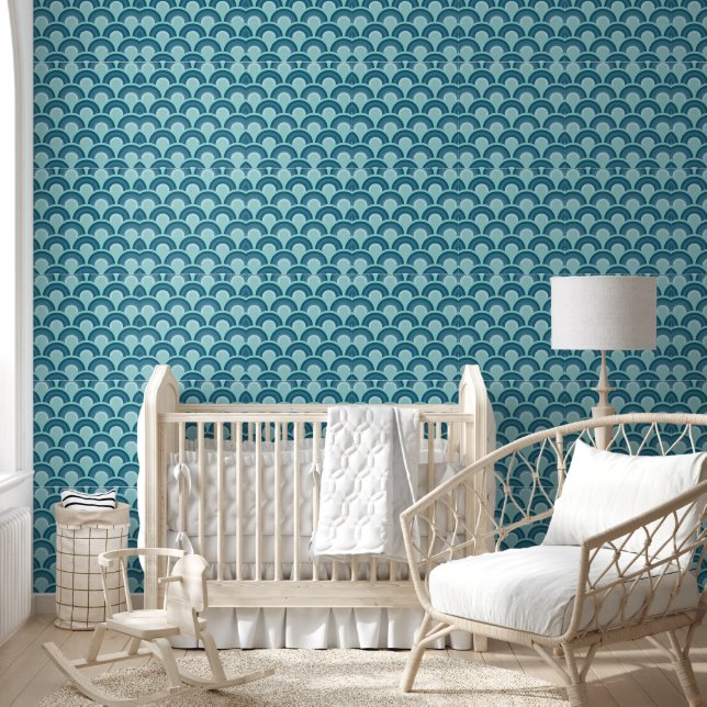 Papel pintado de ola del océano de escamas de pez  (Niños)