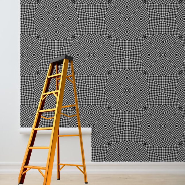 Papel pintado de papel pintado negro cuadrado de c (Peel and stick wallpaper Black white checks square Wallpaper)