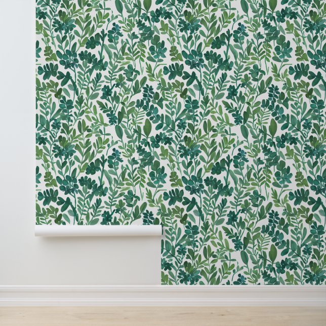 Papel pintado de parra de hoja abstracta verde (Solicitud)