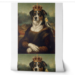 Papel pintado de perro Mona Lisa con loro cockatie