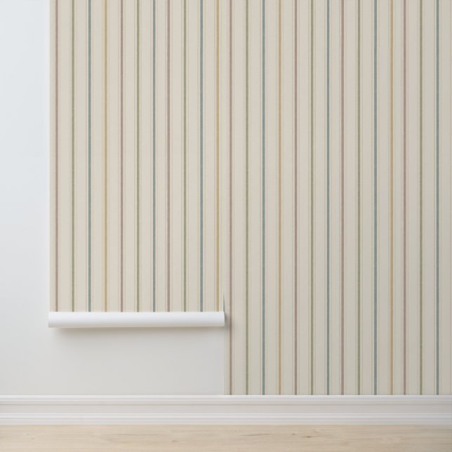 Papel Pintado de Raya Pastel Vintage Suave (Solicitud)