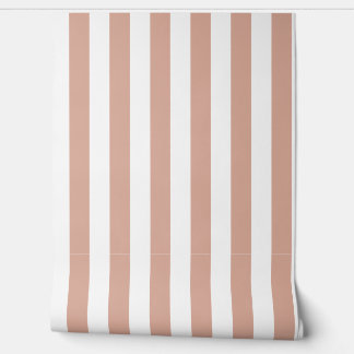 Papel pintado de rayas blancas y rosa toscano